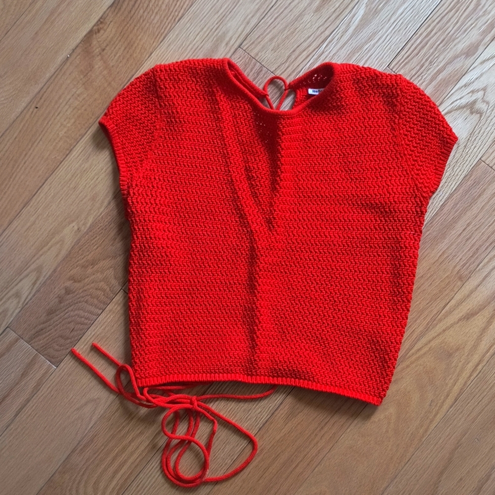 Reformation open back knit top
